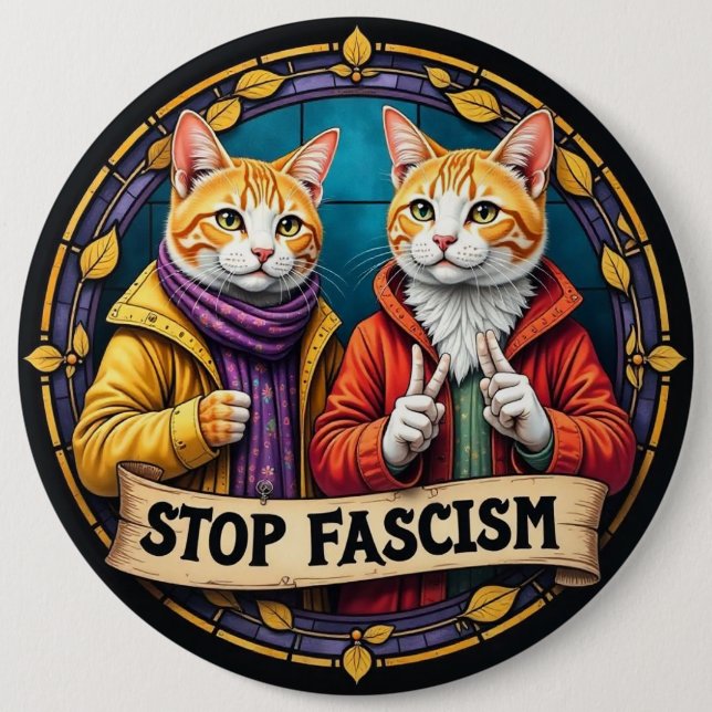 Stop Fascism In America Political 6 Cm Round Badge (Front)
