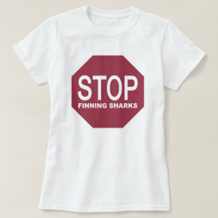 Stop Finning Sharks Sign T-Shirt