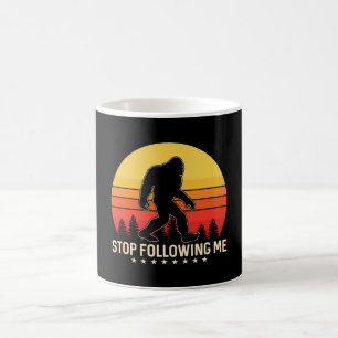 Stop Following Me Bigfoot Retro Design Coffee Mug