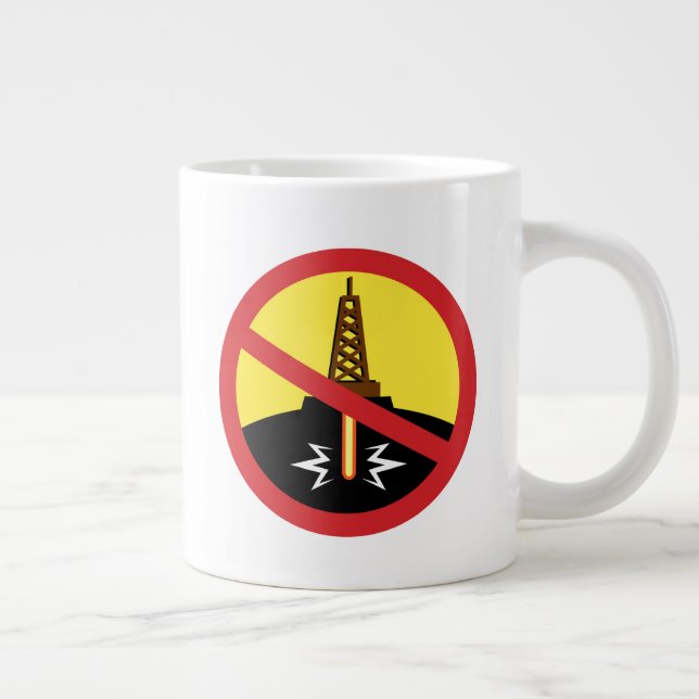 Stop Fracking Large Coffee Mug (Right)