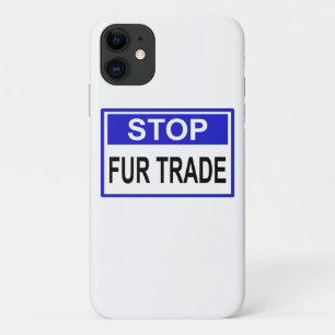 Stop Fur Trade Blue sign Case-Mate iPhone Case
