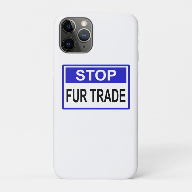 Stop Fur Trade Blue sign Case-Mate iPhone Case (Back)