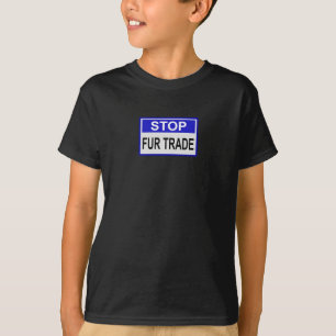Stop Fur Trade Blue sign T-Shirt