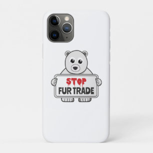 Stop Fur Trade Sad Polar Bear Case-Mate iPhone Case