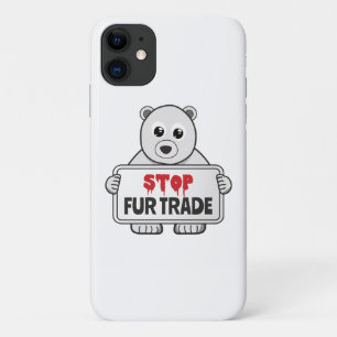 Stop Fur Trade Sad Polar Bear Case-Mate iPhone Case
