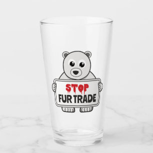 Stop Fur Trade Sad Polar Bear Glass