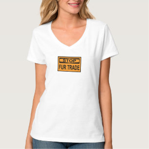 Stop Fur Trade Sign orange T-Shirt