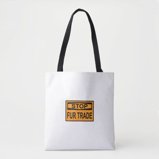 Stop Fur Trade Sign orange Tote Bag (Front)