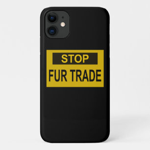 Stop Fur Trade Sign yellow Case-Mate iPhone Case