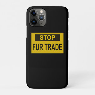 Stop Fur Trade Sign yellow Case-Mate iPhone Case