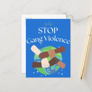 Stop Gang Violence Hands entwined Announcement Postcard
