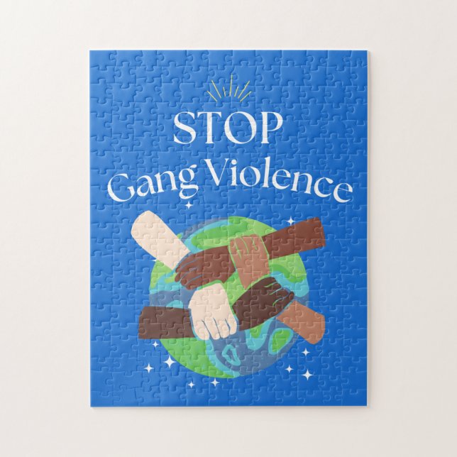 Stop Gang Violence Hands entwined Jigsaw Puzzle (Vertical)