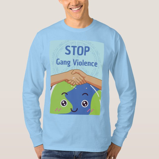 Stop Gang Violence Handshake for Peace T-Shirt (Front)