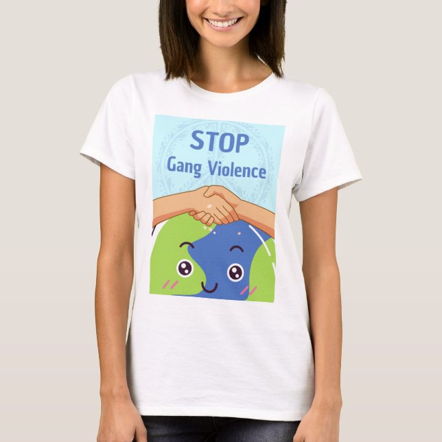 Stop Gang Violence Handshake for Peace T-Shirt (Front)