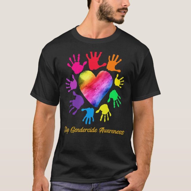 Stop Gendercide Awareness Hands Stop Gendercide T-Shirt (Front)