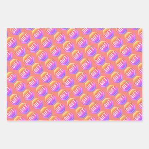 STOP:GIFT y2k Funny Unique Novelty Simple Classic  Wrapping Paper Sheet