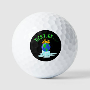 Stop Global Warming Climate Change Tick Tock... Golf Balls