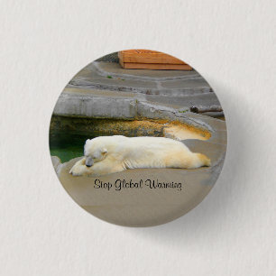 Stop Global Warming Polar Bear Button