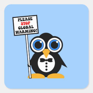 stop global warming square sticker