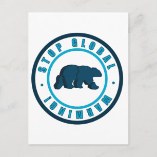 Stop global warming vintage circle design postcard