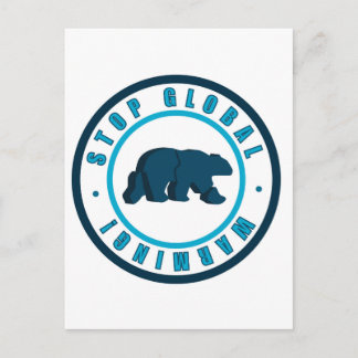 Stop global warming vintage circle design postcard