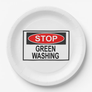 Stop Greenwashing Sign (1) Paper Plate