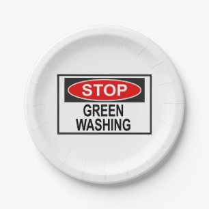 Stop Greenwashing Sign (1) Paper Plate