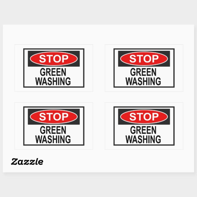 Stop Greenwashing Sign (1) Rectangular Sticker (Sheet)