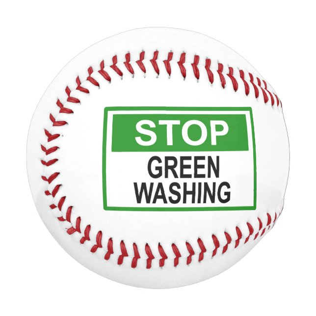 Stop Greenwashing Sign Button Baseball (Front Left)