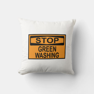 Stop Greenwashing Sign Cushion