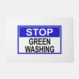 Stop Greenwashing Sign Doormat