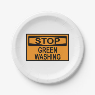 Stop Greenwashing Sign Paper Plate