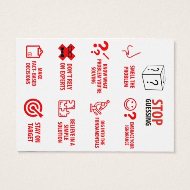 Stop Guessing Pocket Card, 2.5" x 3.5" (Back)