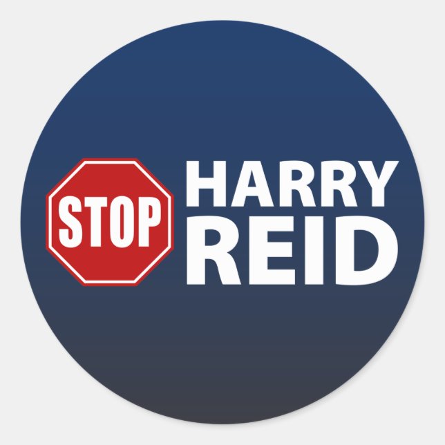 Stop Harry Reid Classic Round Sticker (Front)