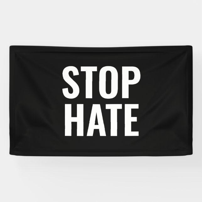 Stop Hate black and white Banner (Horizontal)