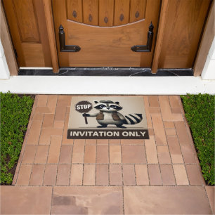 Stop, Humorvoller Waschbär für exklusive Haushalte Doormat