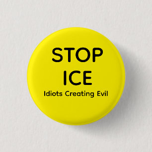 STOP ICE  3 CM ROUND BADGE