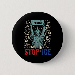 Stop Ice Funny Statue Of Liberty Boho Floral Resis 6 Cm Round Badge