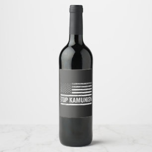 Stop Kamunism Harris Walz 2024 Comrade Kamala Wine Label