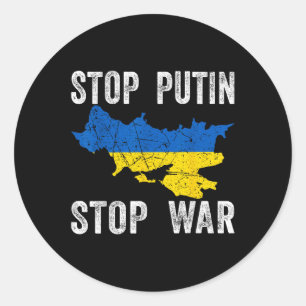 Stop Killing - Stop Russia - Stop The War In Ukrai Classic Round Sticker