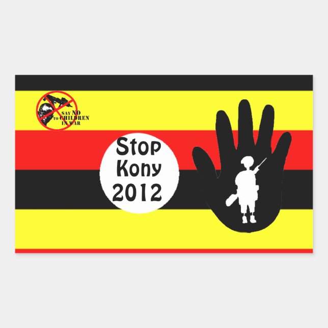 Stop Kony 2012-Save the children_ Rectangular Sticker (Front)