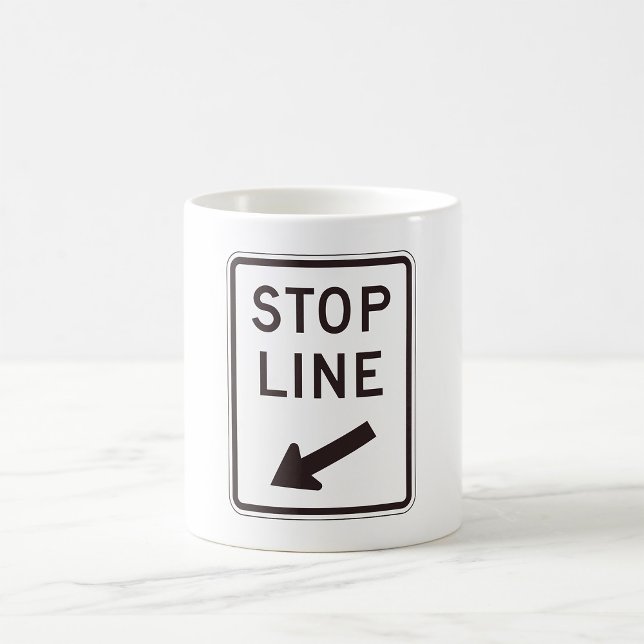Stop Line Road Sign Coffee Mug (Creator Uploaded)