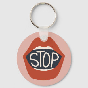 Stop Lips Key Ring