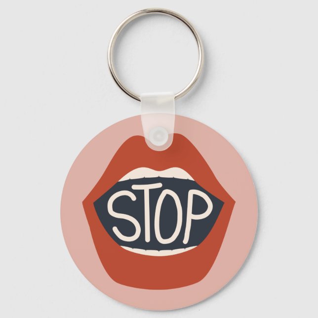 Stop Lips Key Ring (Front)