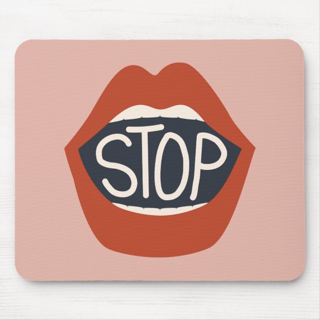 Stop Lips Mouse Pad (Front)