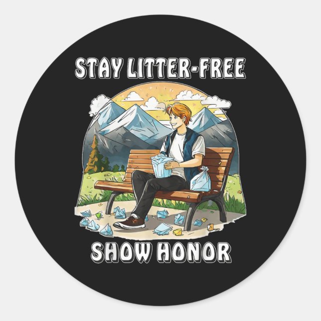 Stop Littering Nature Protection Environmental Pro Classic Round Sticker (Front)
