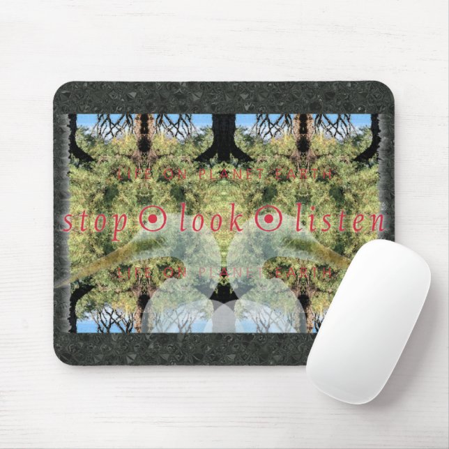 STOP • LOOK • LISTEN MOUSE PAD (With Mouse)
