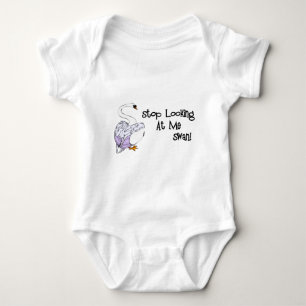 Stop Looking At Me Swan Baby Bodysuit