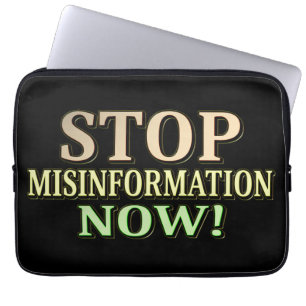 "STOP MISINFORMATION" Cute Design. Buy Now Laptop Sleeve