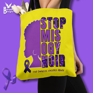 STOP MISOGYNOIR Domestic Violence Awareness Tote Bag